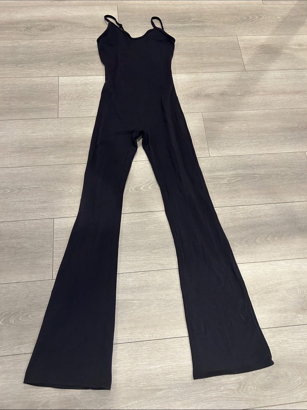 ALO Yoga Black Flared Stretch Jumpsuit
